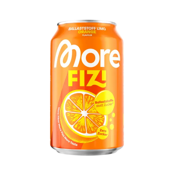 More FIZI Orange, freigestellte 330-ml-Dose