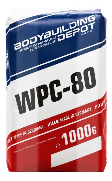 Bodybuilding Depot WPC-80 Beutel mit 1000 g, freigestellt