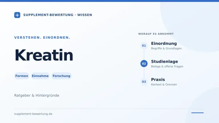 Kreatin-Ratgeber von Supplement-Bewertung: Formen, Einnahme und Forschung übersichtlich eingeordnet
