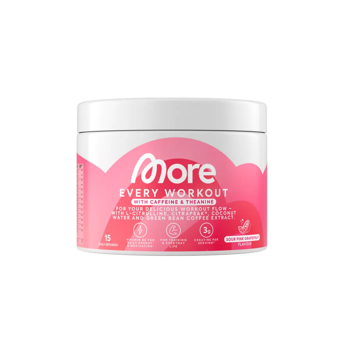 More Every Workout Sour Pink Grapefruit mit Koffein in der aktuellen 270-g-Dose