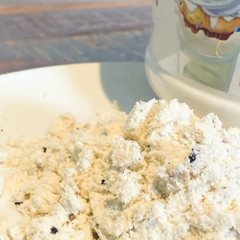 Pulver der früheren Sorte Total Protein Blueberry Cupcake mit kleinen Stückchen