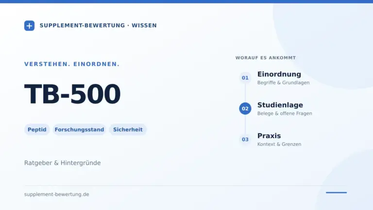 TB-500-Ratgeber von Supplement-Bewertung: Peptid, Forschungsstand und Sicherheit