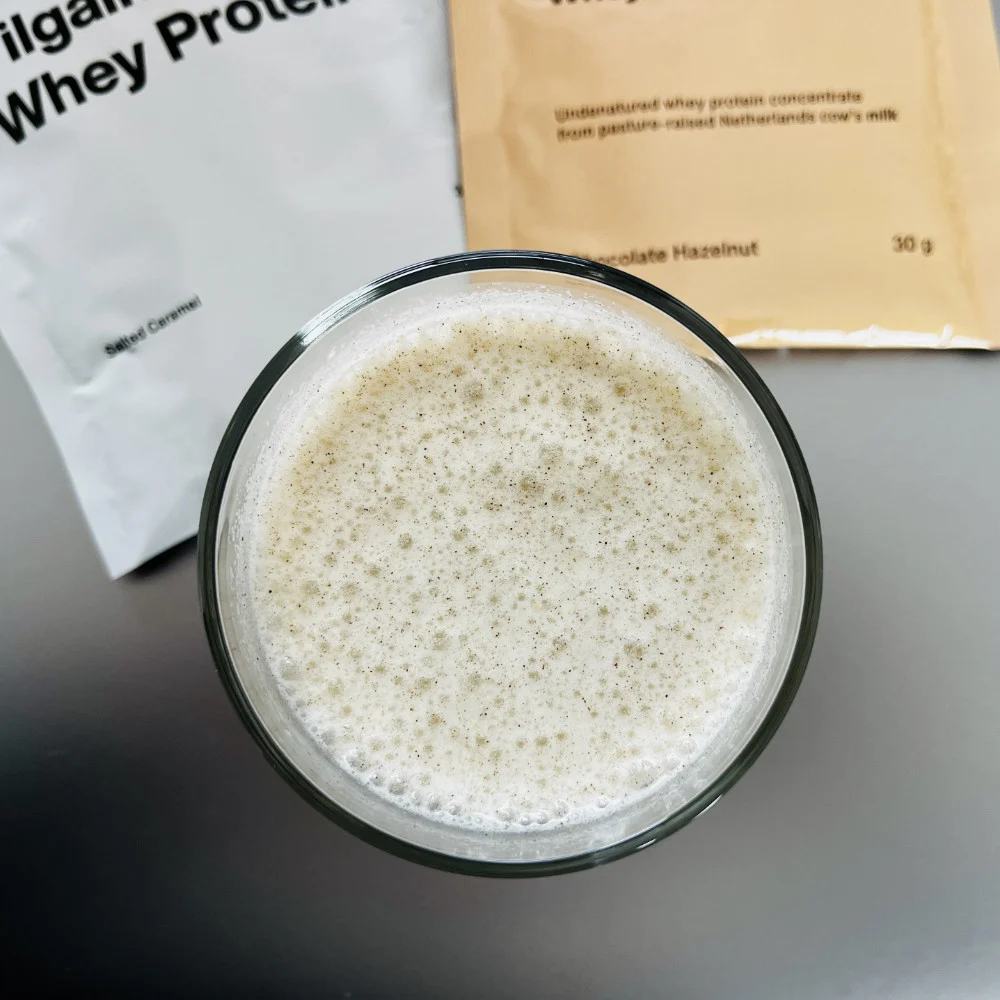 Nahaufnahme unseres Vilgain Shakes im Glas.